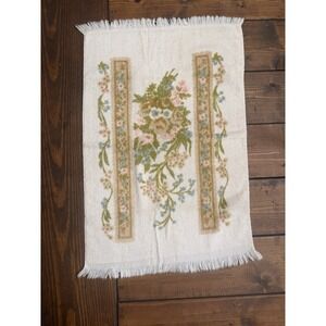 Vintage St. Mary's Hand Towel Green Beige Floral Flower